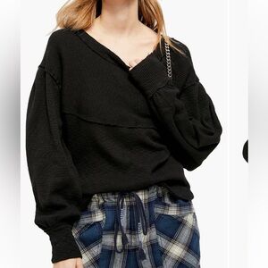 We The Free Black Crew Neck OG Thermal Pullover